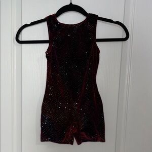 Danskin Red Shimmer Bodysuit One Piece